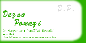 dezso pomazi business card